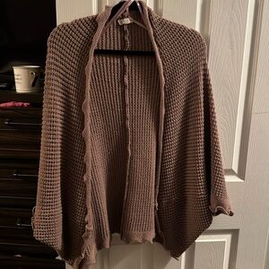 Easel cardigan. Dark blush color